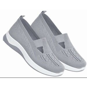Women'S Woven‎ Orthopedic Breathable Soft Shoes Go Walking Slip on Diabetic Foam
